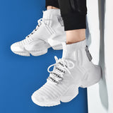 Men's Vintage Socks Sneakers High Top Platform Shoes Breathable Platform Casual Zapatos De Hombre Mart Lion   