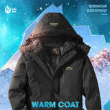 Autumn Winter Men's Windproof Hooded Jackets Winter Warm Waterproof Detachable Hat Jackets MartLion   