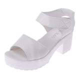 Summer Designer Women Sandals Thick Heel Platform Shoes Casual Fish Mouth Ladies Mart Lion White 35 
