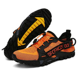 Men's Trekking Hiking Shoes Summer Mesh Breathable Sneakers Outdoor Trail Climbing Sports Waterproof Cycling Shoes MartLion Orange 36 