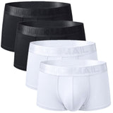 4PCS Boxer Panties Men's Underwear Boxershorts Ropa Interior Hombre Calzoncillos Breathable Hombre Modal Cuecas Mascilinas Mart Lion 445-2Black2White M 