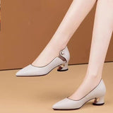 women cute sweet green slip on heel pumps for party ladies casual comfort shoes MartLion bc 41 