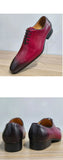 Shoes Oxfords Leather Shoes for Men t Red Social Wedding Evening Party Lace Up MartLion