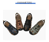 Summer Men's Sandals Soft Leather Roman Outdoor Outdoor Beach Sneakers Slippers Wading Mart Lion   