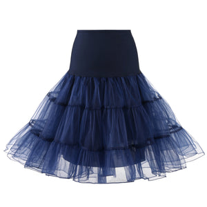 Women's Vintage Tulle Petticoat Underskirt MartLion DEEP BLUE M 