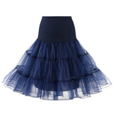 Women's Vintage Tulle Petticoat Underskirt MartLion DEEP BLUE M 