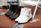 Leather Chelsea Boots Men White Dress Boots Men Casual High top Buckle Strap Formal Shoes Men Motorcycle Boots MartLion