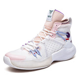 Men's Basketball Shoes Breathable Non-slip High Top Sneakers Training MartLion White Pink 39 