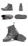 High Top Men's Safety Shoes Work Boots Breahable Steel Toe Puncture-Proof Work Sneakers MartLion   