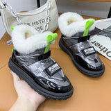  Women's Shoes Warm Snow Boots Ankle Waterproof Cloth Lace-up Platform Velvet Thick Winter Mart Lion - Mart Lion