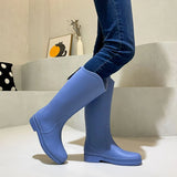 High Rain Boots Women Waterproof Insulated Rubber Shoes Garden Working Galoshes Thigh High Zapatos Mujer MartLion Blue 36 