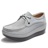 Autumn Shoes Platform Shoes Cow Suede Leather Flats Thick Sole Women's Loafers Moccasins MartLion