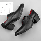 Height Increase 6cm Men's Shoes Formal Career Work High Heels Dress Slip-On Wedding Leather MartLion   
