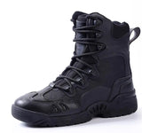 Leather Wearproof Breathable Men's Desert High Shoes Outdoor Climbing Hunting Hiking Shooting Training Military Tactical Boots MartLion Black 6.5 