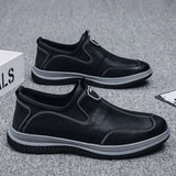 Men Shoes Men Leather  Sewing Shoes Men's Casual Leather Shoes  Platform Loafers for Men MartLion   