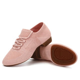 Woman Dance Shoes Girls Unisex Jazz Dance Slippers Ladies Ballroom Dancing Shoes Salsa Genuine Leather MartLion Light Pink A 33(21.5cm) CHINA