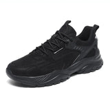 Spring Breathable Mesh Sneakers Lace Up Casual Shoes Outdoor Non-slip Running Men's Shoes MartLion black 38 