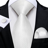 Gray Striped Paisley Silk Ties For Men's Wedding Accessories 8cm Neck Tie Pocket Square Cufflinks Gift MartLion SJT-7960  