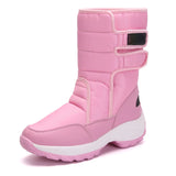 Women Boots Winter Keep Warm Mid Calf Snow Lovely Girls Winter Outdoor Sneakers Fluff Plush Winter Shoes MartLion Pink 35 