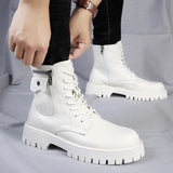 Men's English Style Thick Sole Design Men Boots  Layer Leather Casual Boots