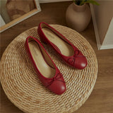 Genuine Leather Women Shoes Butterfly-knot Spring and Autumn Pumps Slip-On Casual Chunky Heel MartLion   