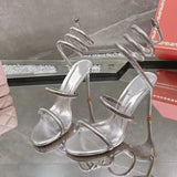 High heels Sandals Women Ankle Snake Twine Around Party Dress Banquet Shoes Ladies Summer Thin heeled Gladiator MartLion   