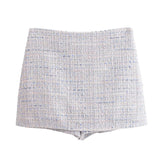 Spring Summer Women's Style French Versatile Texture Short Coat and Skirt Pants MartLion polychrome L 
