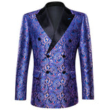 Men's Luxury Blazer Costumer Party Wedding Dress Jacket Suit Gold Thread Slim Dress Suit Barry Wang Mart Lion   