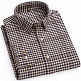 Men's Flannel Long Sleeve Premium Heavy Cotton Shirt England Casual MartLion