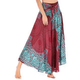 Summer Long Skirts Women Bottom Vintage Two Way Wear Beach Dress MartLion S00203-wine red One Size 