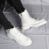 Men's English Style Thick Sole Design Men Boots  Layer Leather Casual Boots