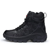 Men's Military Boot Combat Tactical Army Boot Shoes Work Safety Motocycle Boots MartLion Black 39 