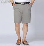 Men Shorts Middle Aged Cotton Thin Straight Casual Father Khaki Grey Black White Male Summer MartLion DK01 Gray 29 