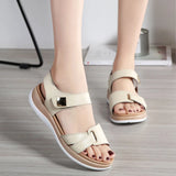 Summer Leather Open Toe Women Sandals Trendy Buckle Flat Sole Woman Shoes Outdoor Casual Ladies Beach MartLion   