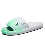 Breathable Men's Slippers Summer Outdoor Slides Massage Flip Flops Non-slip Flat Beach Sandals Shark Sneakers Shoes Mart Lion 01-Green 6 
