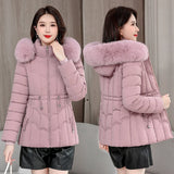 Down winter Jacket Women Parkas  Warm Cotton Padded Coat Ladies Short Overcoat Hooded MartLion   