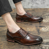 British Men's Dress Shoes Classic Formal Split Leather Elegant Sapato Social Masculino Mart Lion   