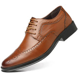 Men's  Oxford Shoes Calfskin Leather Brogue Dress Shoes Classic Shoes Man MartLion   