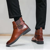 Oxford Men Shoes Leather Party Chelsea Dress Shoes Men Formal Boots For Men Classic Brogue Social Shoe male MartLion