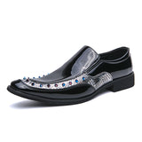 Men's Formal Shoes Luxury Brand Point Toe Chelsea Couples Glitter Leather Party Zapatos De Vestir MartLion black 5525 42 CHINA