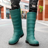  Outdoor Men's Boots for Couples High Rain Shoes Waterproof Galoshes Husband Fishing Work Garden Rainboots Women Rubber MartLion - Mart Lion