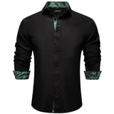Men's shirts Long Sleeve Luxury Designer Black and Green Splicing Collar and Cuff Clothing Casual Dress Shirts Blouse MartLion CY-2235 S 