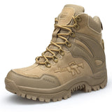 Tactical Boots Men's Breathable Army With Side Zipper Leather Military Tactical Wear Resistant Mart Lion Brown Eur 39 