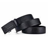 Men's Leather Belt Metal Automatic Buckle Work Black PU Strap MartLion   