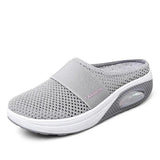 Women Mesh Lightweight Shoes Woman Slippers Wedge Shoes Air Cushion Sandals Thick Casual Sneakers MartLion Gray 43 