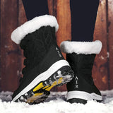 Winter Women Snow Boots Female Outdoor Boots Concise Boots Waterproof Plush Ladies Cotton-padded Shoes MartLion   