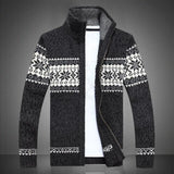 Thick Warm Knitted Cardigan Men's Winter Sweaters Coats Jackets Wool Cotton Flower MartLion   