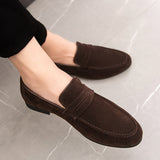Suede Leather Men's Loafers Slip On Casual Footwear Moccasins Mart Lion   