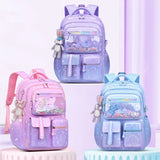 Primary Bow Knot Schoolbag With Rabbit Pendant For Girls Kids Backpack Kawaii Waterproof School bag Nylon MartLion   