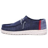 Men's Casual Shoes Denim Canvas Breathable Walking Flat Outdoor Light Loafers MartLion D988-6-blue 47 